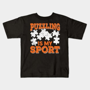 Puzzling Is My Sport Jigsaw Puzzle Lover Gift Kids T-Shirt